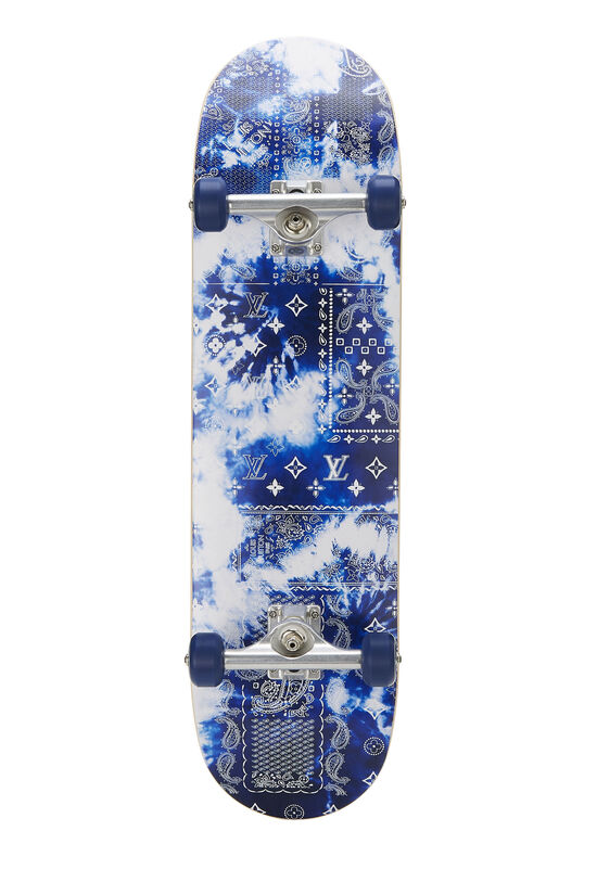 Blue Monogram Bandana Wood Skateboard, , large image number 2