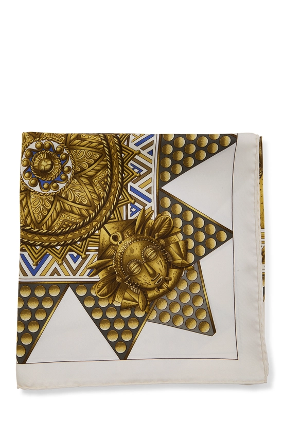 White & Multicolor 'L'Or Des Chefs' Silk Scarf 90, , large image number 1