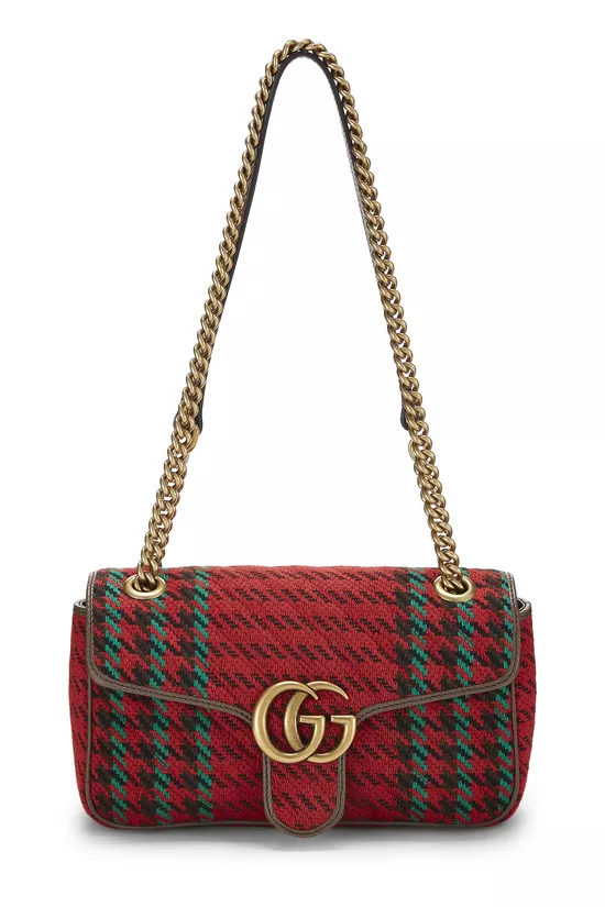 Multicolor Houndstooth Wool Marmont Shoulder Bag Small, , large image number 0