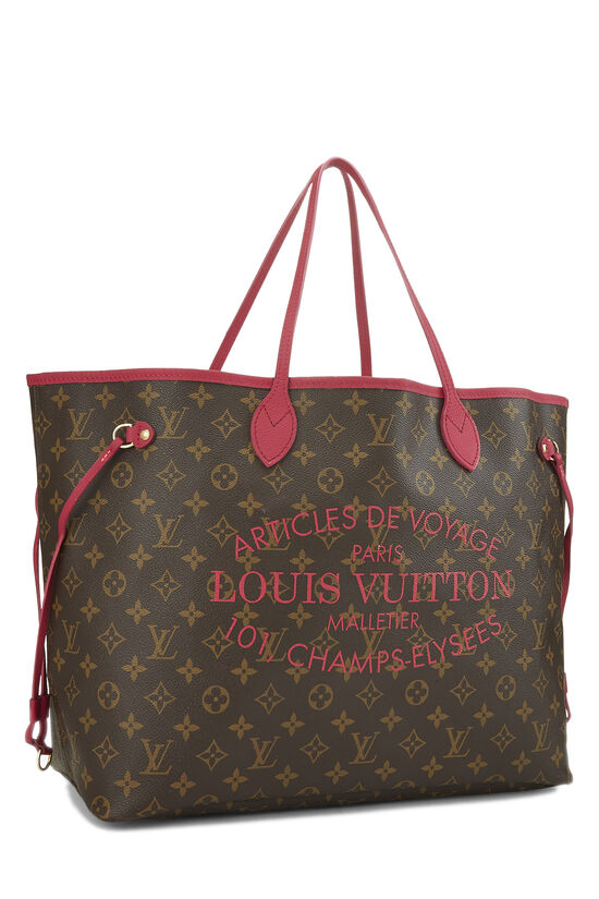 LOUIS VUITTON Neverfull Tote Bag Brown Check Zip Pocket Women's Paris  Limited