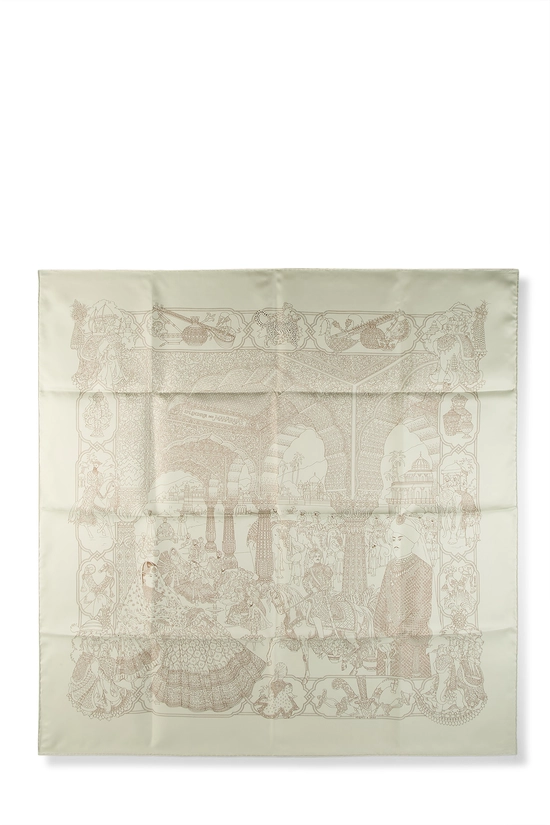 Pre-Owned Green & Multicolor 'Splendeur des Maharajas' Silk Scarf