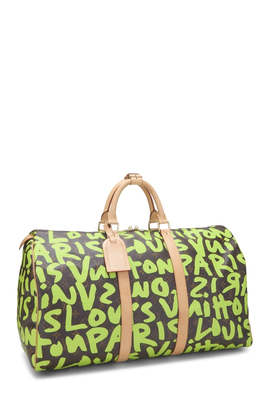 Stephen Sprouse x Louis Vuitton Monogram Green Graffiti Keepall 50, , large image number 1