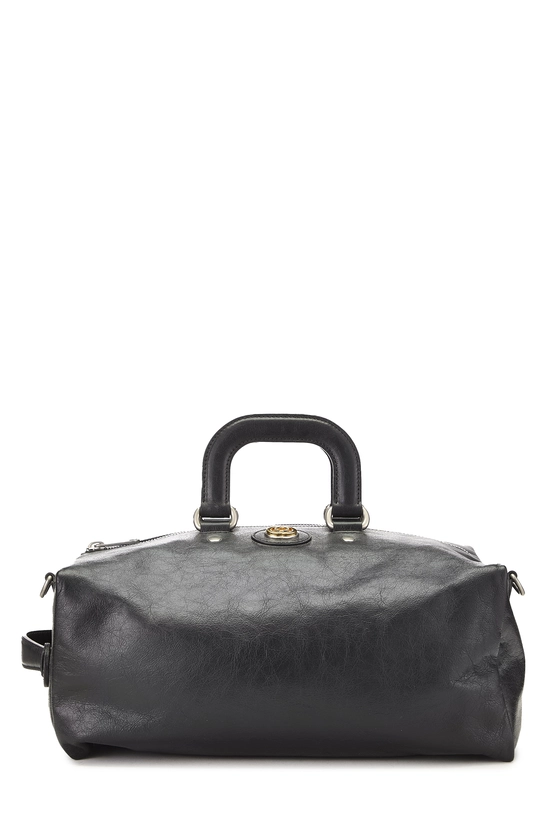 Black Leather Soft Backpack, , large image number 0