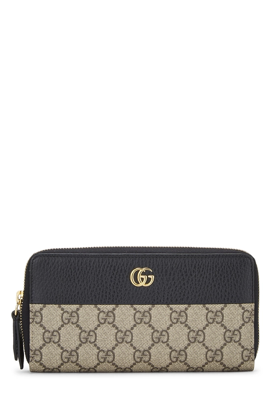 Black Original GG Supreme Canvas Marmont Zip Around Wallet, , large image number 0