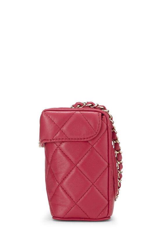 CHANEL Iridescent Caviar Quilted Round Clutch With Chain Pink 391403