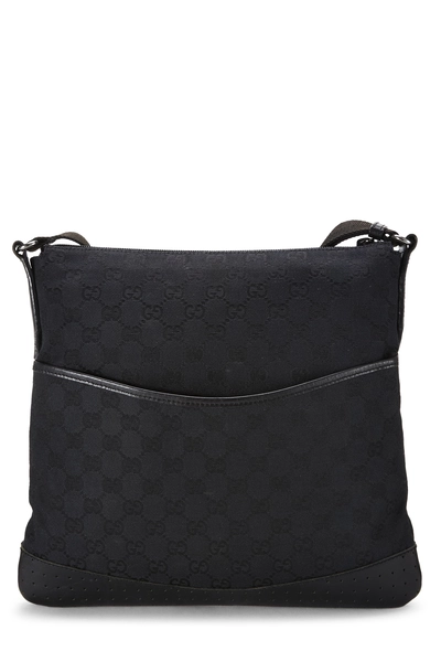 Gucci Black GG Canvas Web Pocket Messenger
