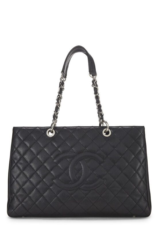 Black Quilted Caviar Grand Shopping Tote (GST) XL , , large image number 0