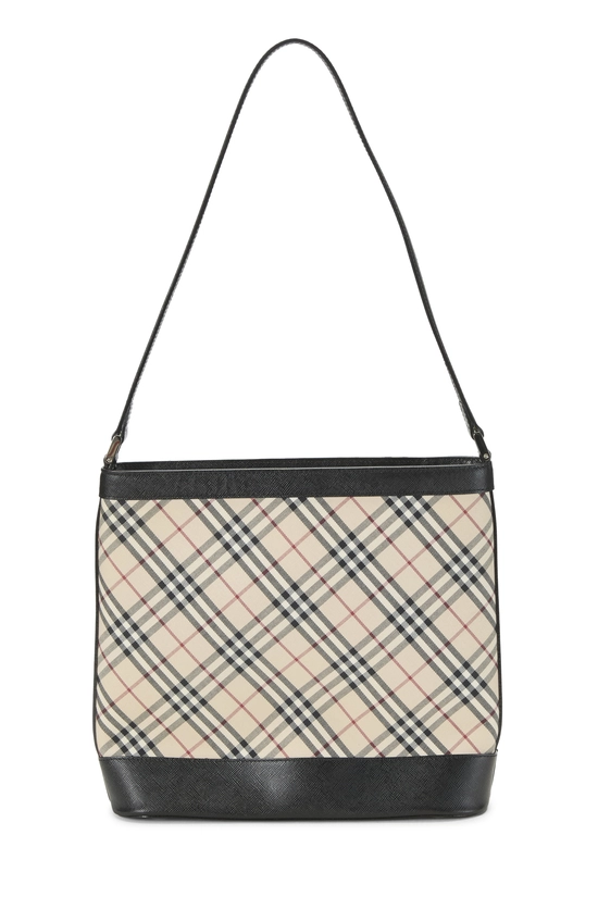 Black Jacquard Check Pocket Bucket Tote Small, , large image number 3