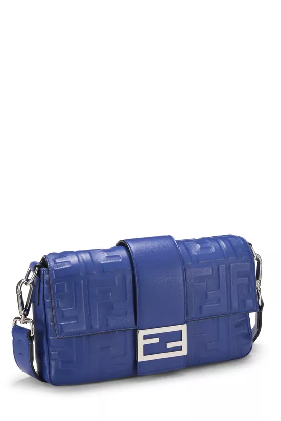 Blue Embossed Convertible Baguette Medium, , large image number 1