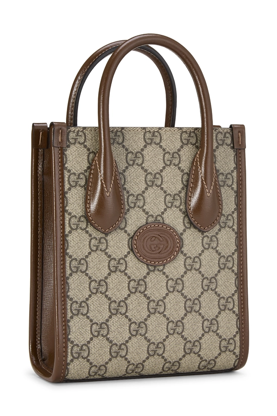 Brown GG Supreme Canvas Interlocking G Tote Mini, , large image number 1