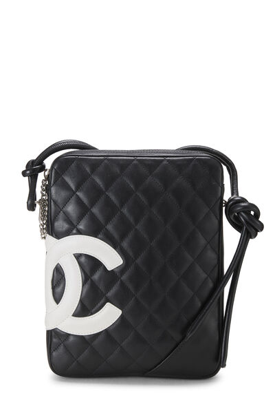 Black Quilted Calfskin Cambon Shoulder Bag