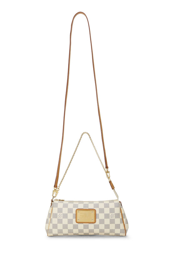 LOUIS VUITTON Eva Chain Shoulder Bag Damier Azur Leather White N55214  94YC029