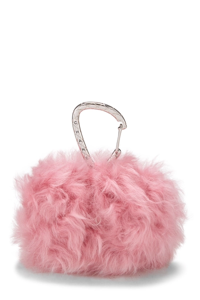 Pink Shearling Card Holder