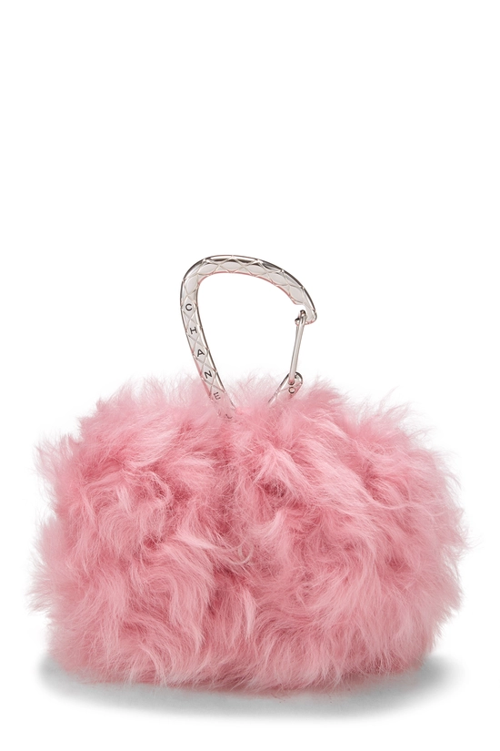 Pink Shearling Card Holder, , large image number 0