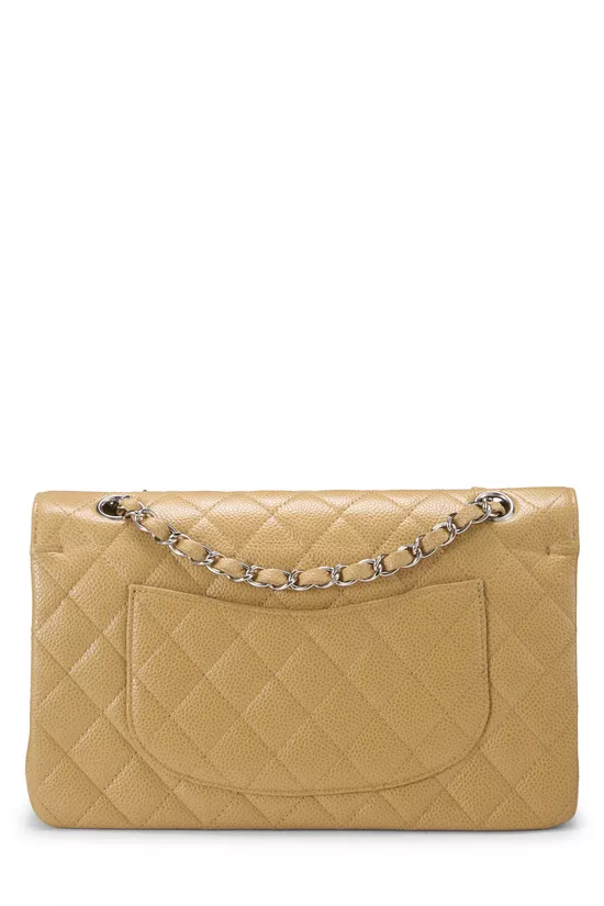 Beige Quilted Caviar Classic Double Flap Medium, , large image number 3