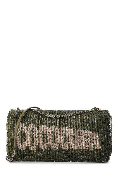 Paris-Cuba Olive Sequin Clutch