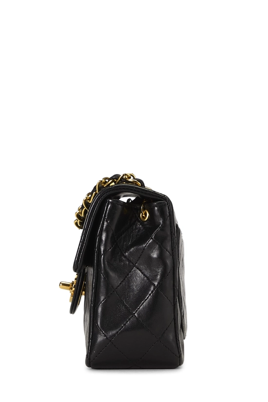 Black Quilted Lambskin Half Flap Mini, , large image number 2