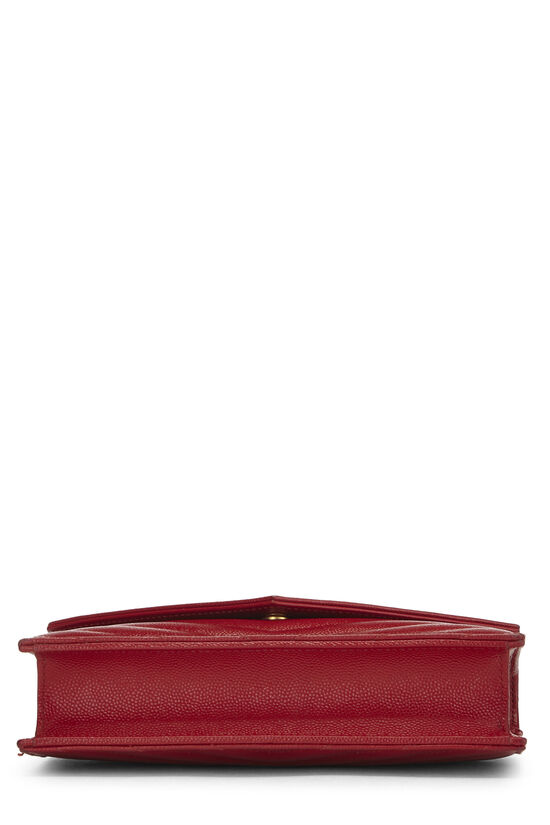 Red Grained Calfskin Envelope Wallet-On-Chain (WOC), , large image number 4