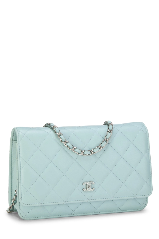 Blue Quilted Lambskin Classic Wallet On Chain (WOC), , large image number 1