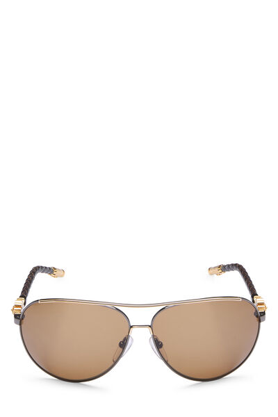 Brown Metal Jism Sunglasses