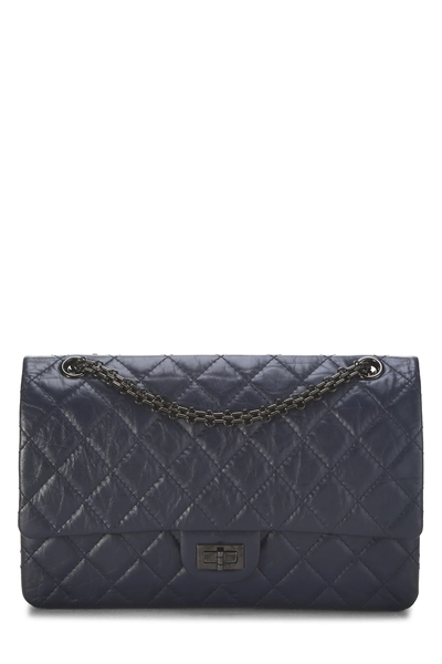 Chanel Navy Calfskin 2.55 So Black Reissue Flap 226