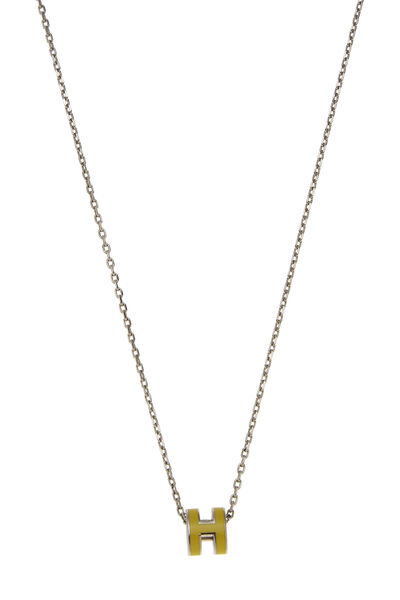 Silver & Yellow Pop H Necklace Mini, , large