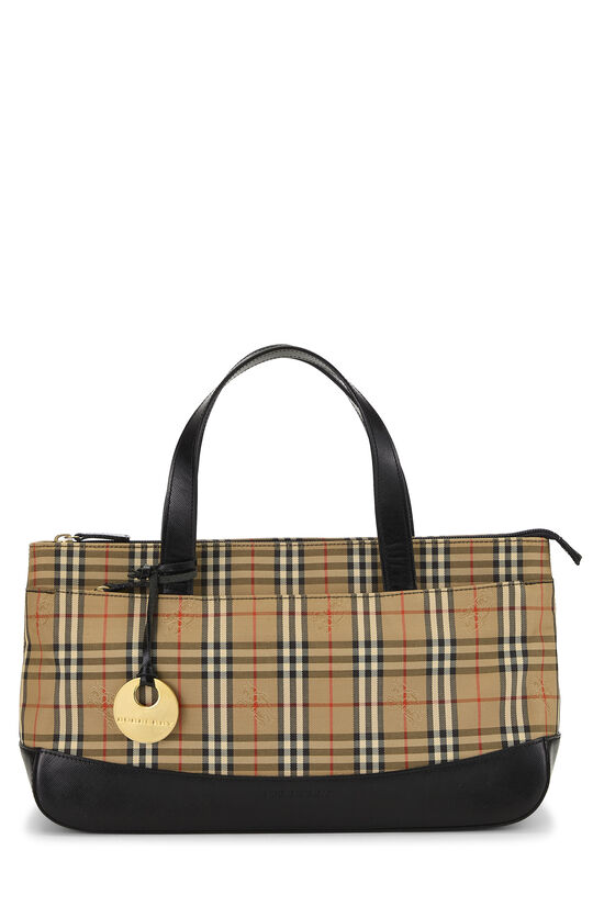 Black Haymarket Check Handbag Long, , large image number 0