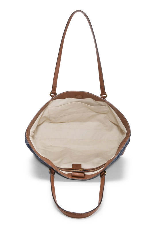 Navy GG Denim Ophidia Tote Medium, , large image number 5