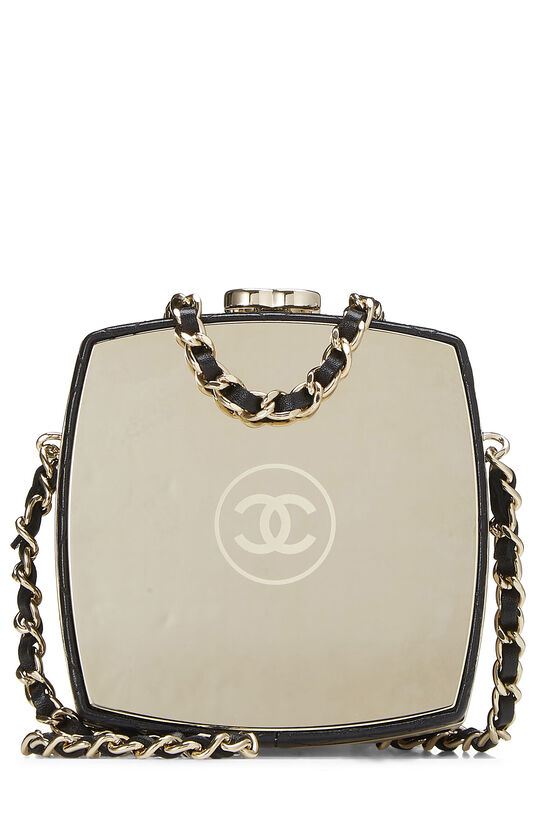 Chanel Mini Vanity Case Chain Clutch Black Lambskin Gold Hardware