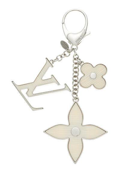 White & Silver Fleur De Epi Bag Charm