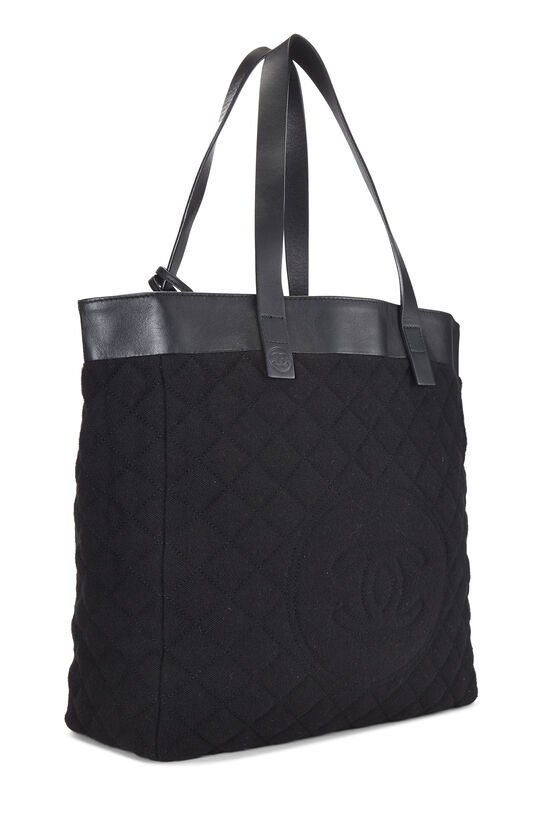 Black Terry Cloth 'CC' Tote, , large image number 1