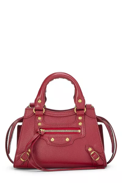 Red Calfskin Neo Classic City Bag Mini