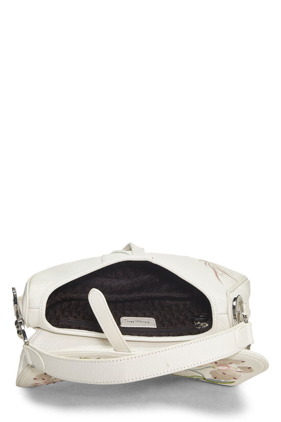 White Embroidered Leather Saddle Bag, , large image number 5