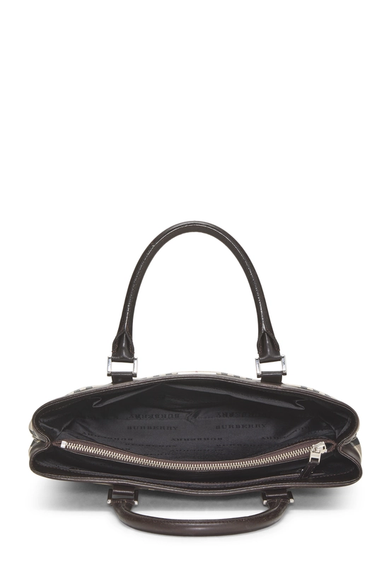 Brown Nylon House Check Handbag Medium, , large image number 5