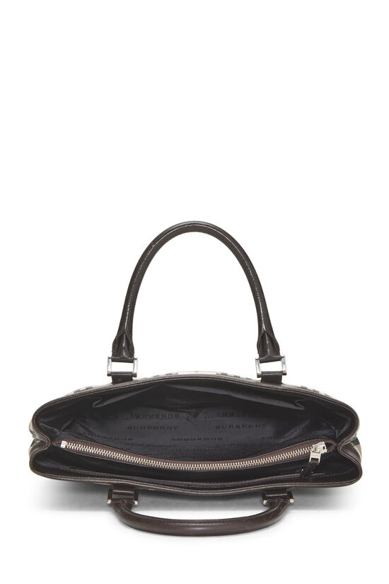 Brown Nylon House Check Handbag Medium, , large image number 5