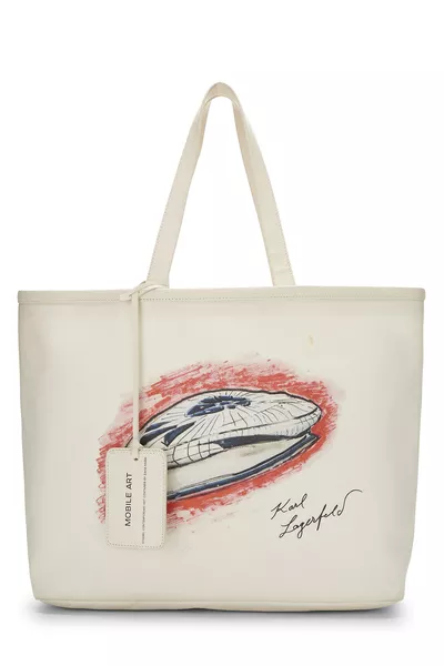 White Canvas Mobile Art Tote
