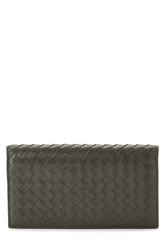 Green Intrecciato Long Wallet, , large image number 0
