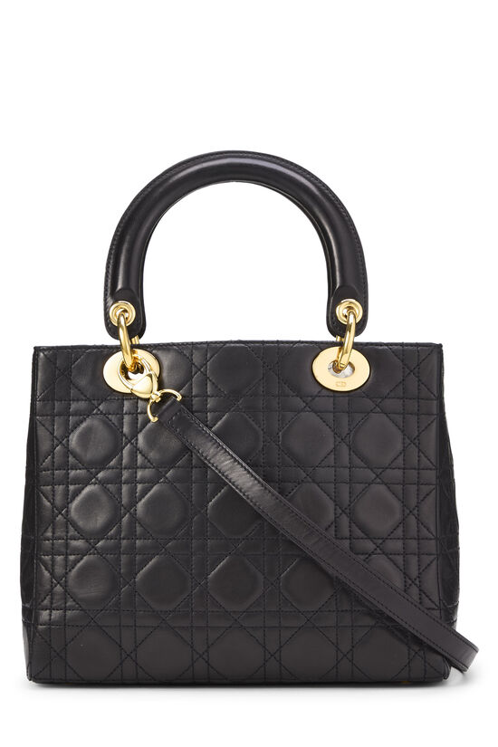 Black Cannage Quilted Lambskin Lady Dior Medium, , large image number 3