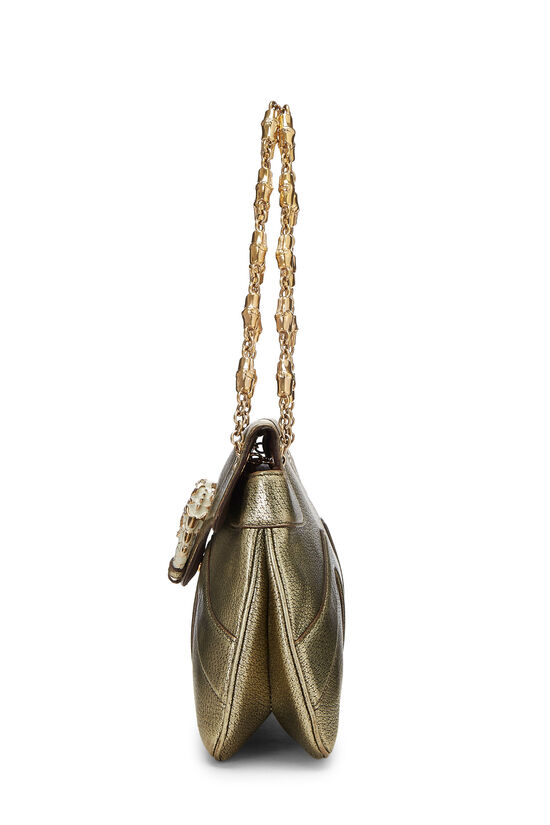 Gold Leather Dragon Shoulder Bag, , large image number 4