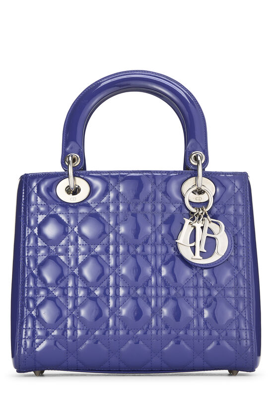 Purple Cannage Patent Leather Lady Dior Medium, , large image number 0