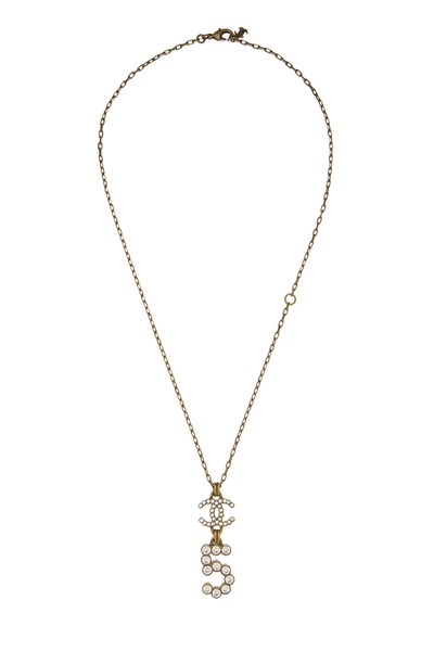 Gold Crystal 'CC' No. 5 Necklace
