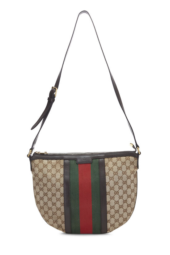 Gucci Lady Web Original Gg Canvas Shoulder Bag in Brown