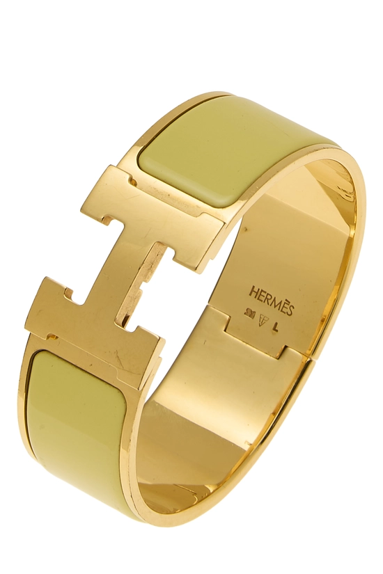 Yellow Enamel Clic-Clac 'H' Wide, , large image number 0