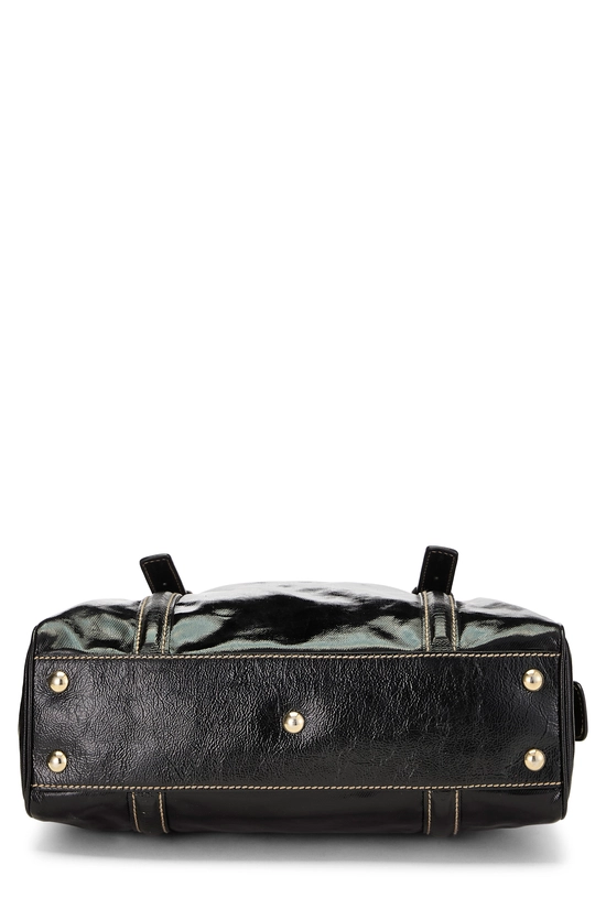 Black Coated Canvas Britt Boston Bag, , large image number 4