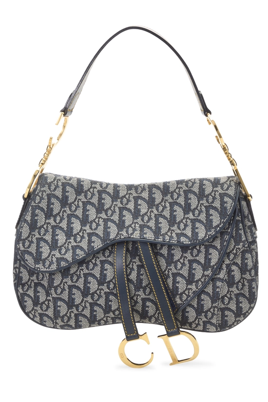 Navy Trotter Canvas Double Saddle Bag, , large image number 0