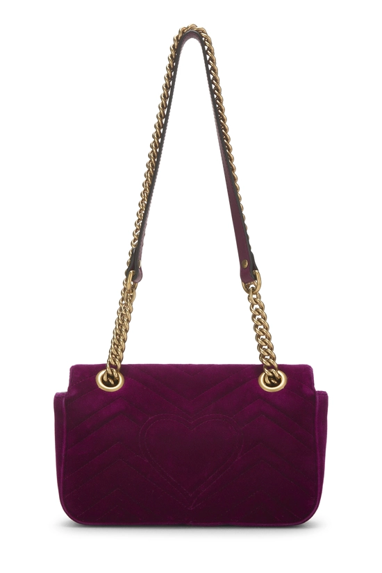 Purple Velvet GG Marmont Matelass&eacute; Shoulder Bag, , large image number 3