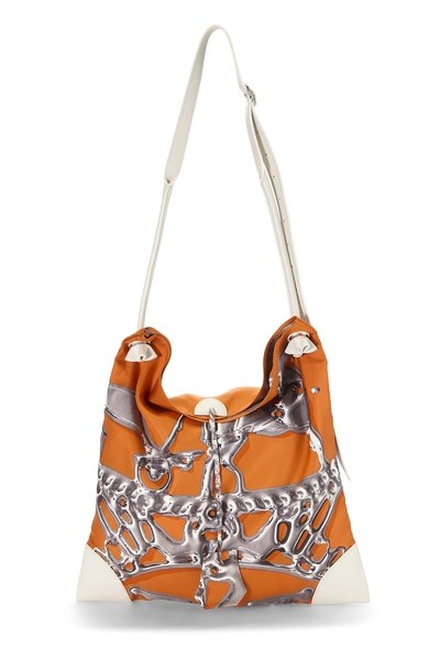 Hermès Orange & Multicolor Silk Silky City PM