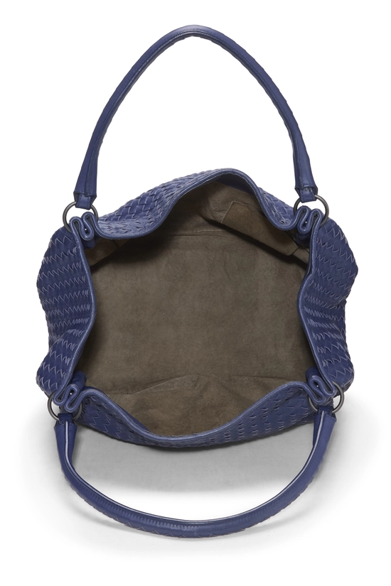 Purple Intrecciato Leather Parachute Bag Medium, , large image number 5