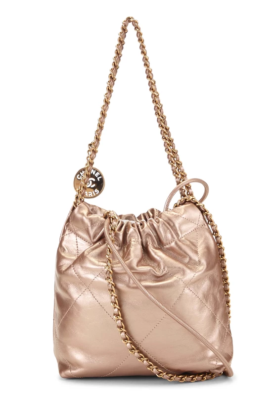 Copper Pink Calfskin Chanel 22 Hobo Mini, , large image number 3