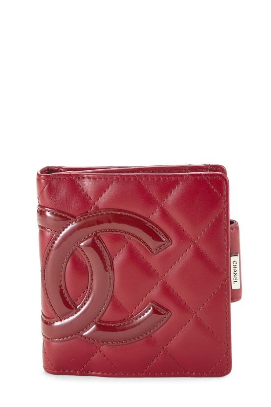 Red Quilted Calfskin Cambon Compact Wallet, , large image number 0